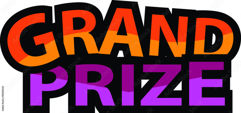 badge label vector grand prize text badge label vector grand prize text
