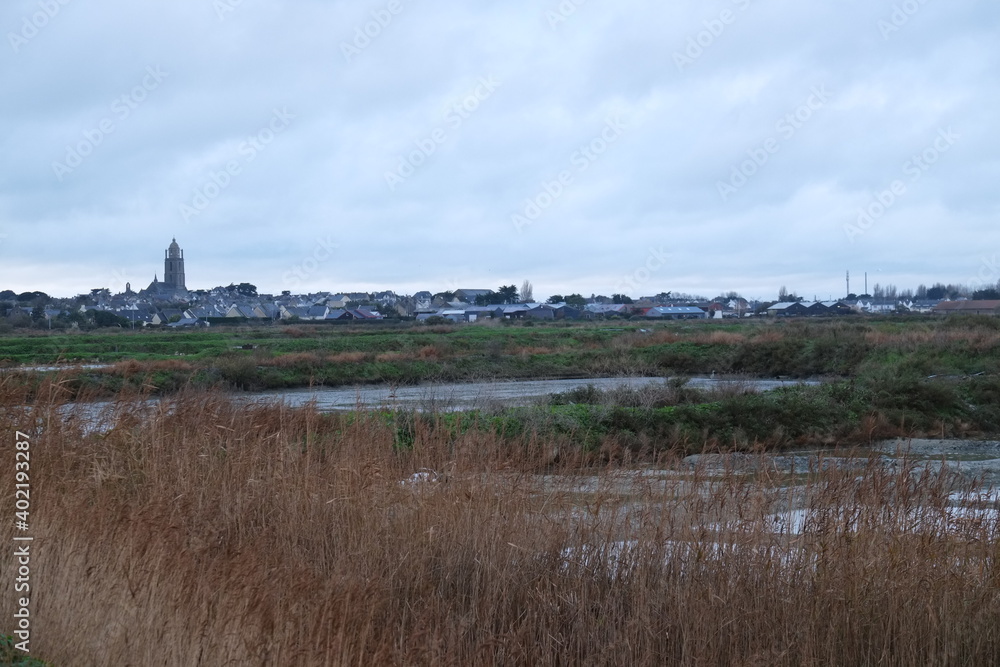 The landscape of the salt marshes of Guerande. The landscape of the salt marshes of Guerande.