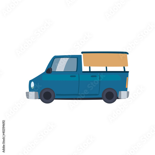 blue and pickup car icon vector design