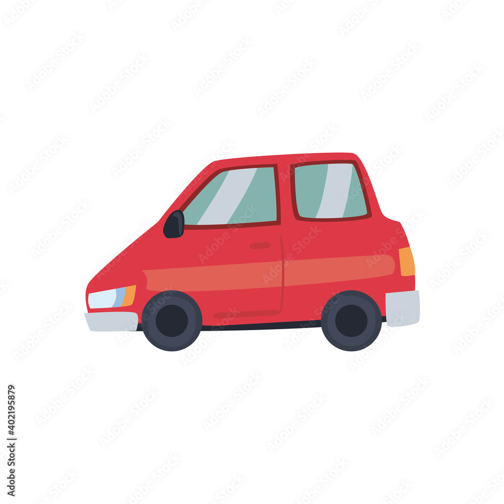 red and micro car icon vector design