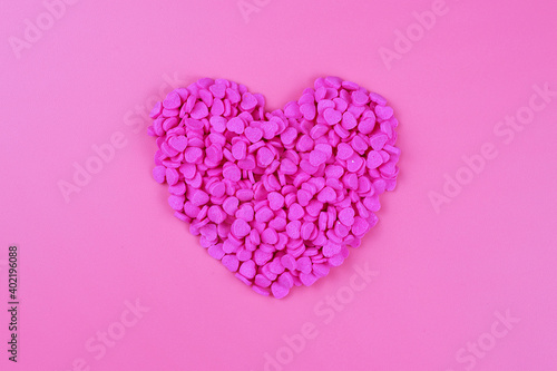 Wallpaper Mural Heart of sweet confetti on pink background, Valentine's Day, love concept Torontodigital.ca