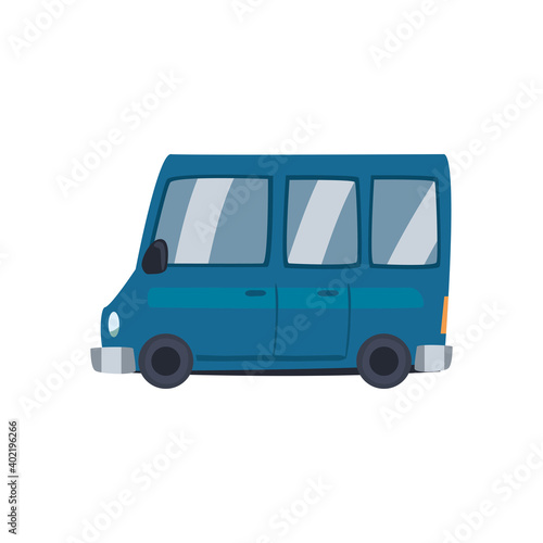 blue and minivan car icon vector design
