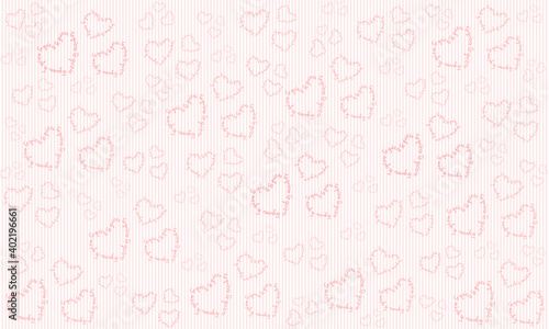 pink pattern with the word I love you in Spanish forming a heart on striped background.