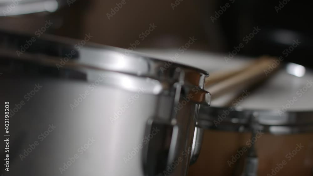 Musical moments. Kick bass drums and cymbals crashing. Artistic energy in motion. Shot in 4k. Musical moments. Kick bass drums and cymbals crashing. Artistic energy in motion. Shot in 4k.