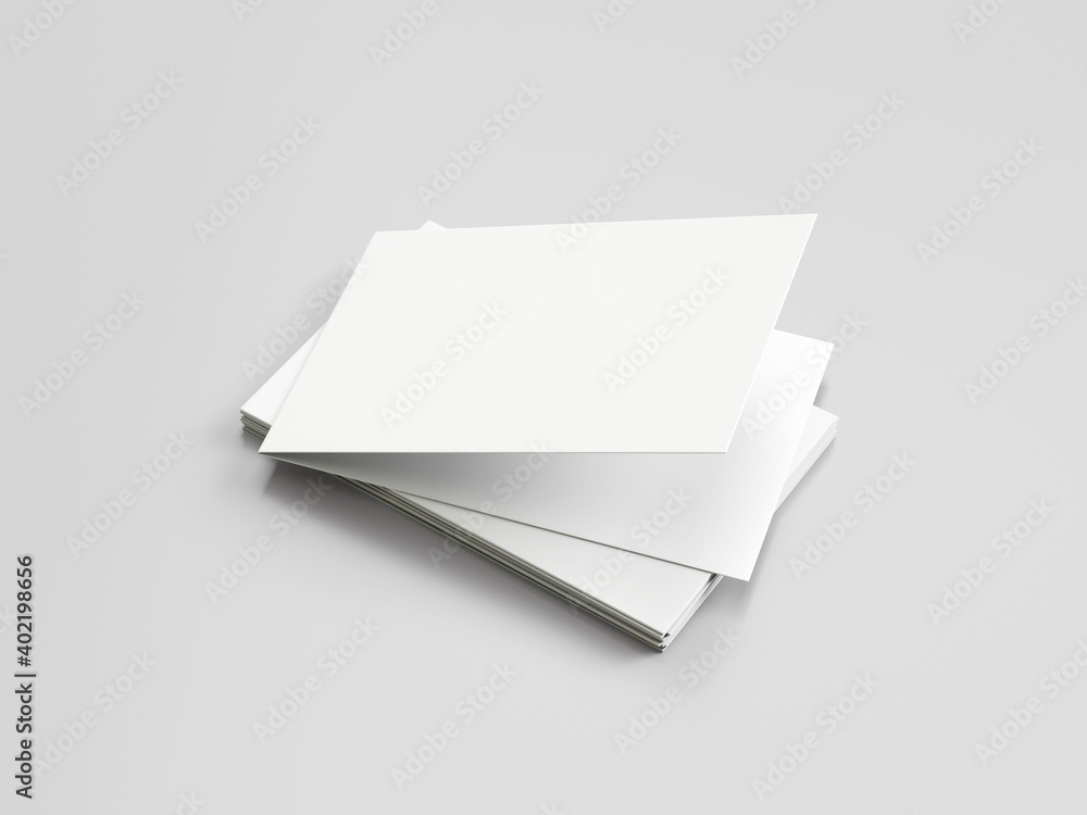 3D Illustration. Folded business card mockup isolated 3D Illustration. Folded business card mockup isolated