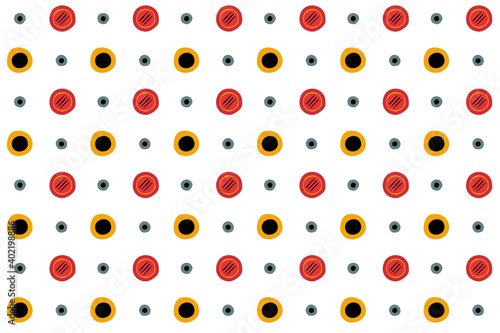 Pattern of uneven circles in the style of folk art, seamless