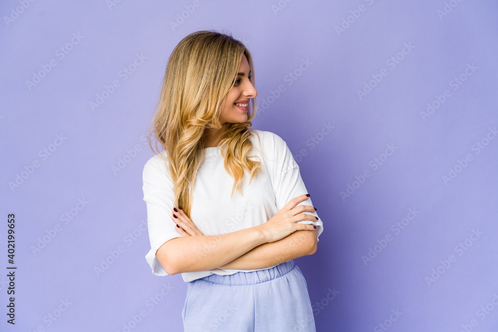Young caucasian blonde woman smiling confident with crossed arms. Young caucasian blonde woman smiling confident with crossed arms.