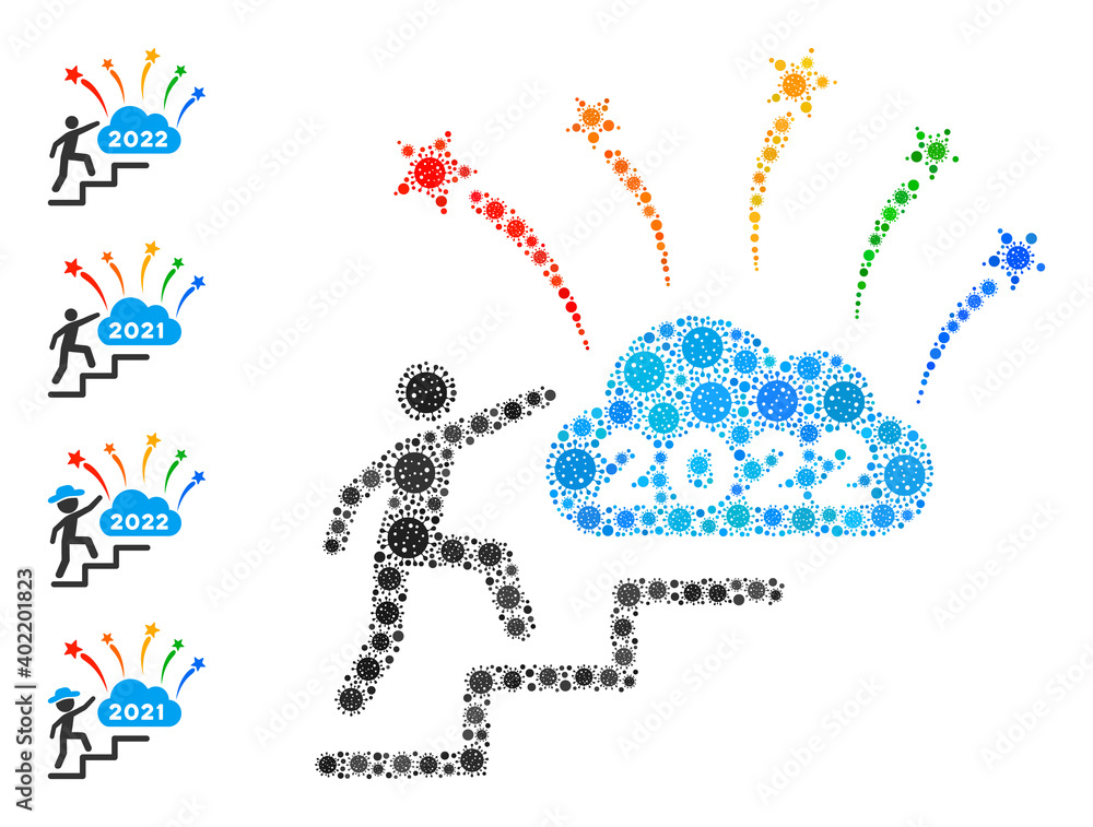 2022 fireworks cloud steps virus mosaic icon. 2022 fireworks cloud steps collage is organized from randomized infection icons. Bonus icons are added. Flat style. 2022 fireworks cloud steps virus mosaic icon. 2022 fireworks cloud steps collage is organized from randomized infection icons. Bonus icons are added. Flat style.