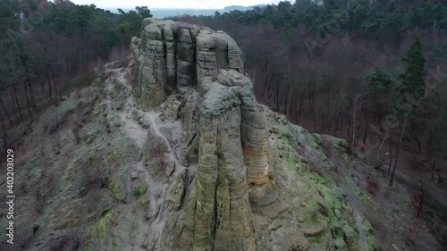 Bizarrer Sandsteinfelsen im Vorharz, Klusfelsen, Klusberge, Halberstadt, Sachsen-Anhalt, Deutschland photo
