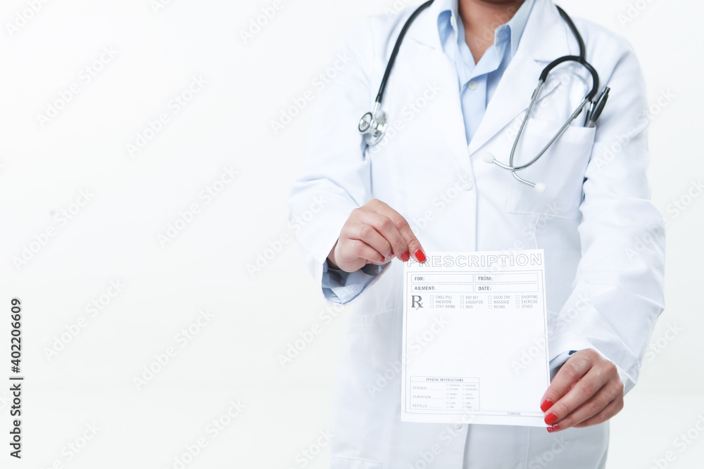 A doctor giving prescription to patient A doctor giving prescription to patient