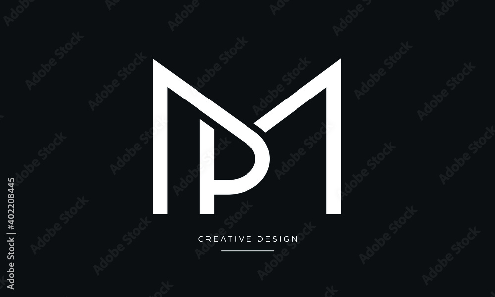 Alphabet Letters PM or MP Abstract icon Logo Monogram Stock Vector ...