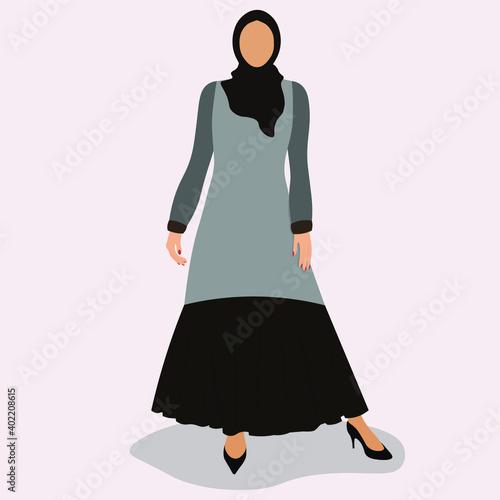 emirati arabic young muslim woman in the black beautiful abaya and hijab from united arab emirates faceless best islamic model
