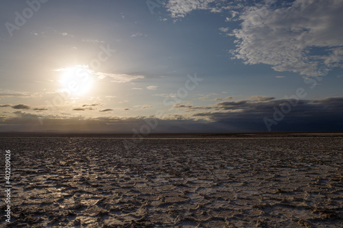 etiopian salt lake landscape that seems to remind you of winter but is more than hot