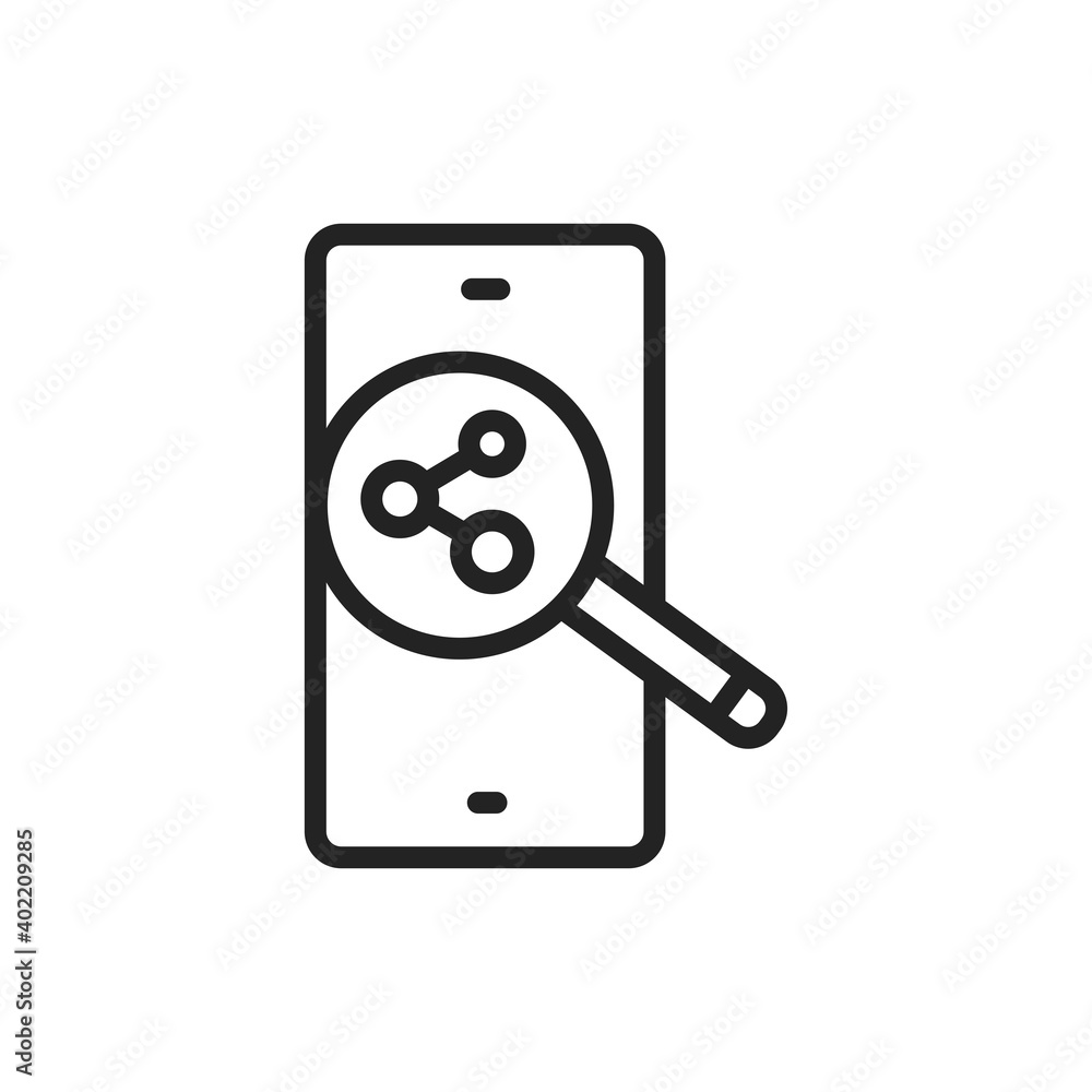 Social media search engine optimization line black icon. SMM promotion. Social media search engine optimization line black icon. SMM promotion.