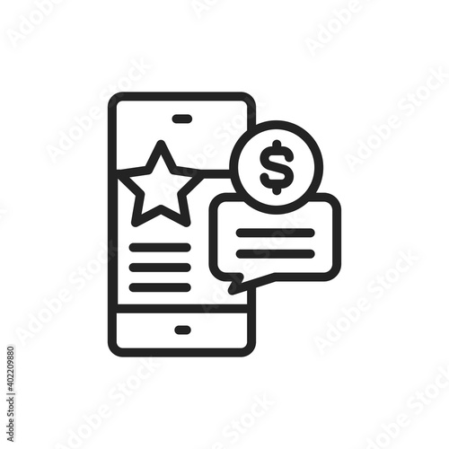 Placement of paid publications line black icon. SMM promotion.