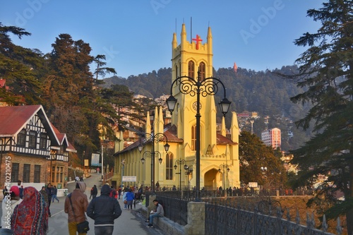 Church in Shimla city of India photo