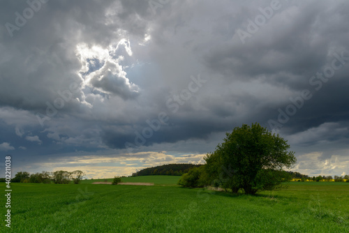 landscape before the storm, Pilsen region, Czechia