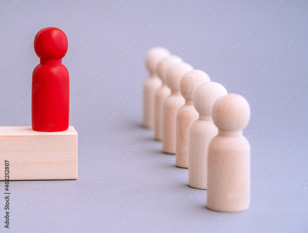 Wooden figures of people. Career and personal growth, business motivation. Leadership concept. Different people. Run to new opportunities. Talent management. Recruitment employee. Success, steps. Wooden figures of people. Career and personal growth, business motivation. Leadership concept. Different people. Run to new opportunities. Talent management. Recruitment employee. Success, steps.