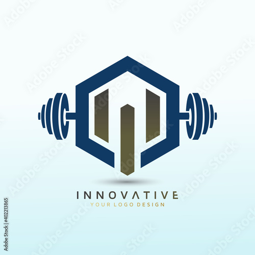 Letter W vector fitness logo design, dumbbell icon, Fitness Logo Stock Vector Illustration, Gym Logo Vector Art and Graphics