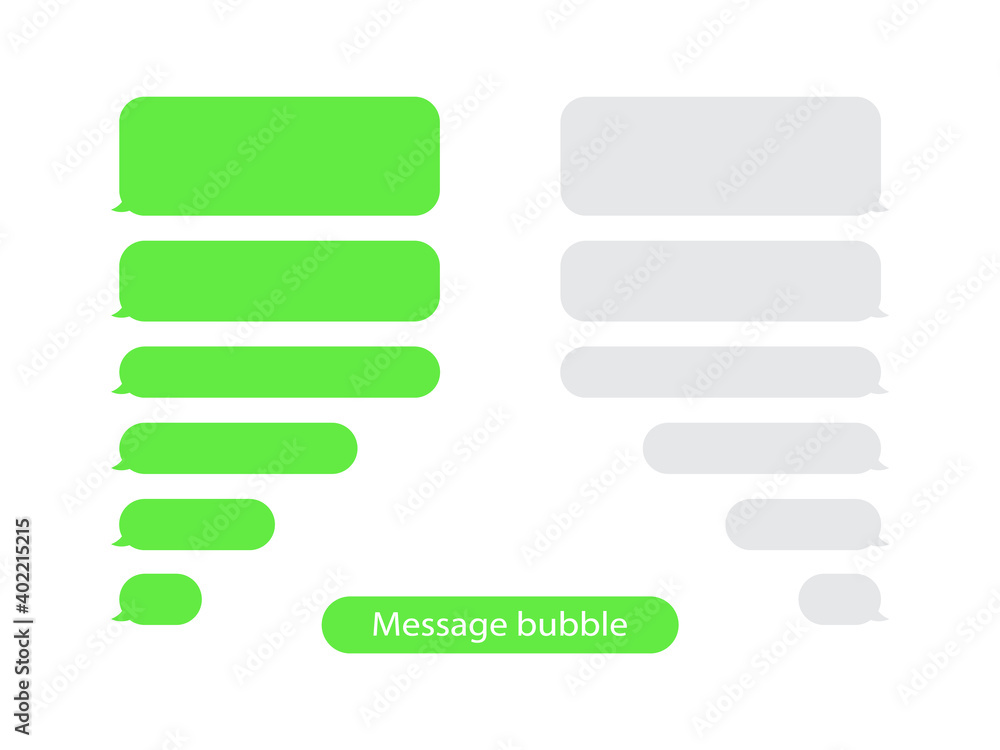 Message bubbles chat vector. Message bubbles design template for messenger chat or website. Vector template messages bubbles chat icons. Message bubbles chat vector. Message bubbles design template for messenger chat or website. Vector template messages bubbles chat icons.