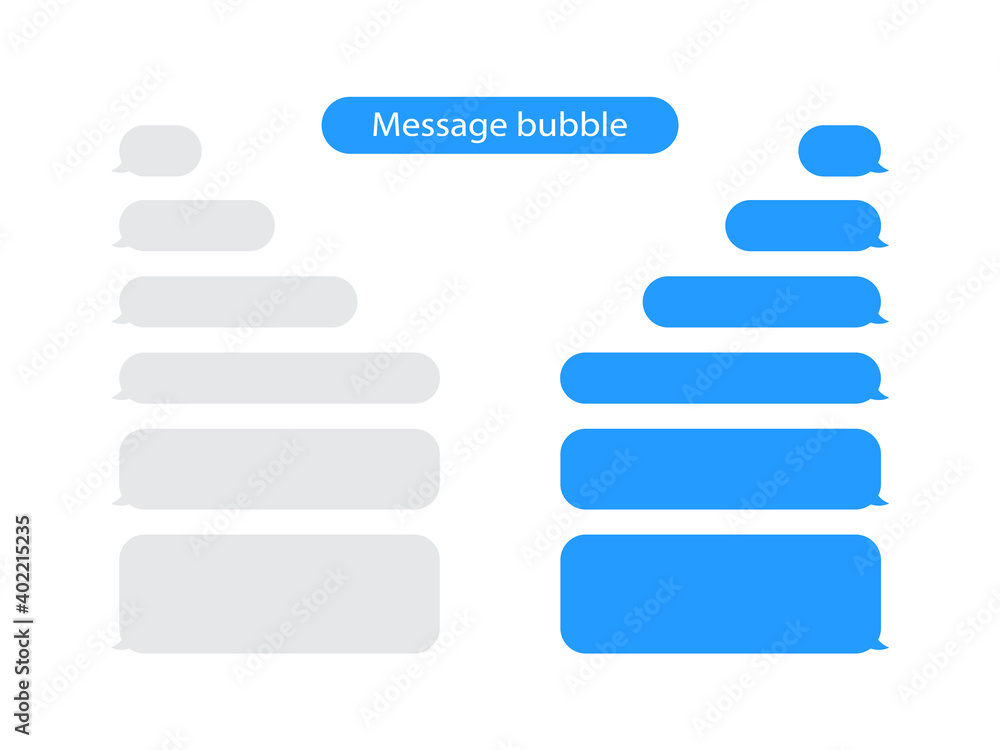 Message bubbles chat vector. Message bubbles design template for messenger chat or website. Vector template messages bubbles chat icons. Message bubbles chat vector. Message bubbles design template for messenger chat or website. Vector template messages bubbles chat icons.