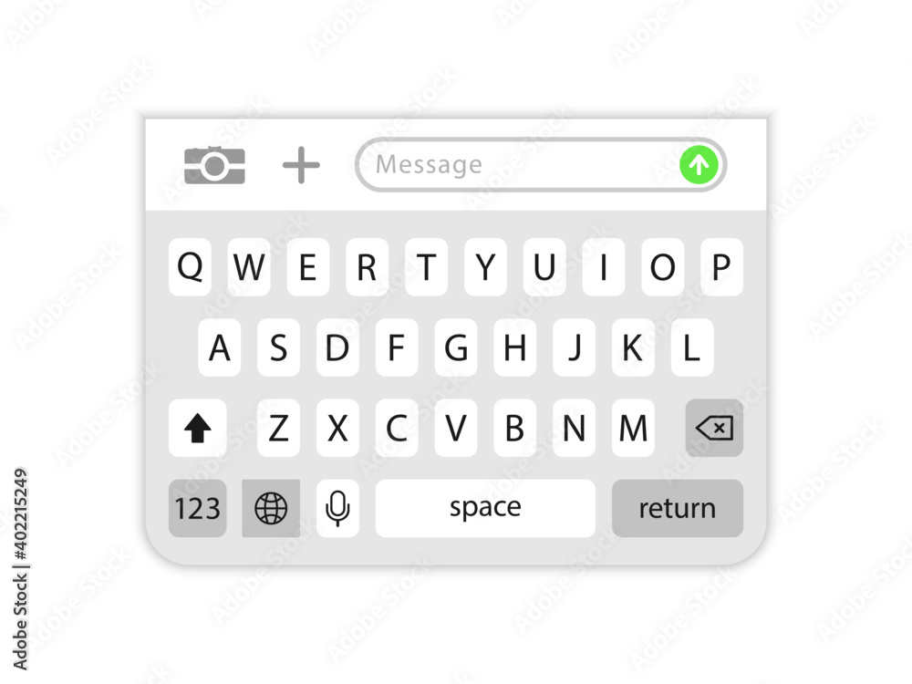Vecteur Stock Modern smartphone keyboard . Mobile keyboard. Keyboard of