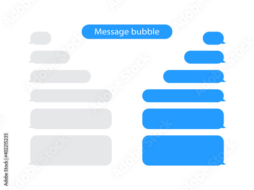 Message bubbles chat vector. Message bubbles design template for messenger chat or website. Vector template messages bubbles chat icons.