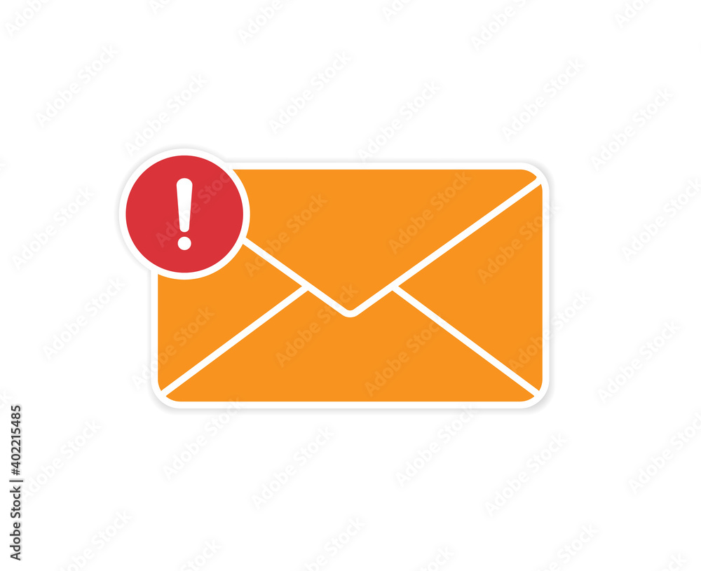 Messages icon with notification. Envelope message icon. Received message concept. New, email incoming message, sms. Yellow envelope. Vector Illustration Messages icon with notification. Envelope message icon. Received message concept. New, email incoming message, sms. Yellow envelope. Vector Illustration