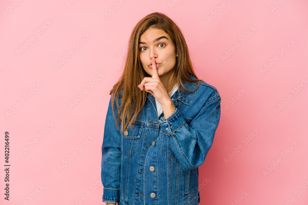 Young skinny caucasian teenager girl keeping a secret or asking for silence. Young skinny caucasian teenager girl keeping a secret or asking for silence.