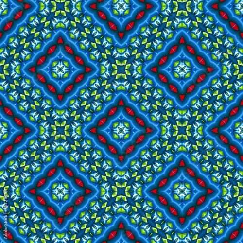 Seamless pattern with symmetric geometric ornament.  © t2k4