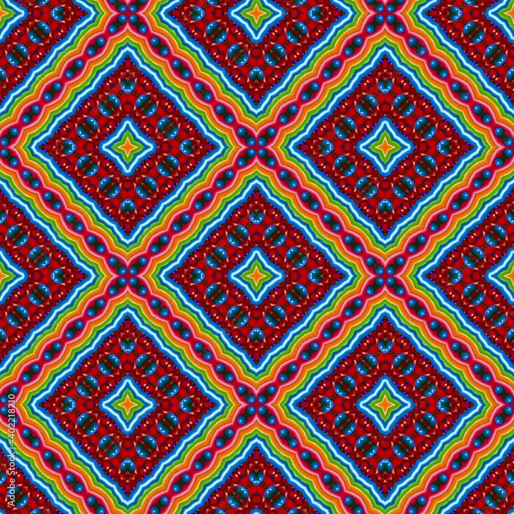 Seamless pattern with symmetric geometric ornament. Seamless pattern with symmetric geometric ornament.