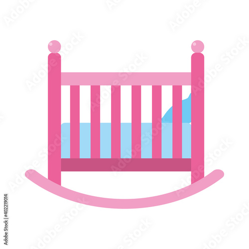 baby crib icon, flat style