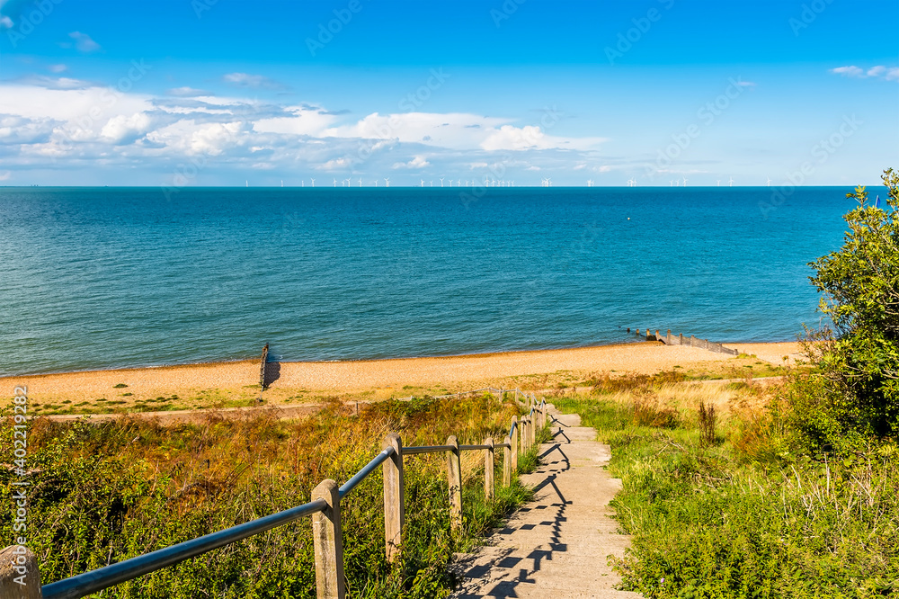 The view from Tankerton slopes out across the Thames estuary in summer The view from Tankerton slopes out across the Thames estuary in summer