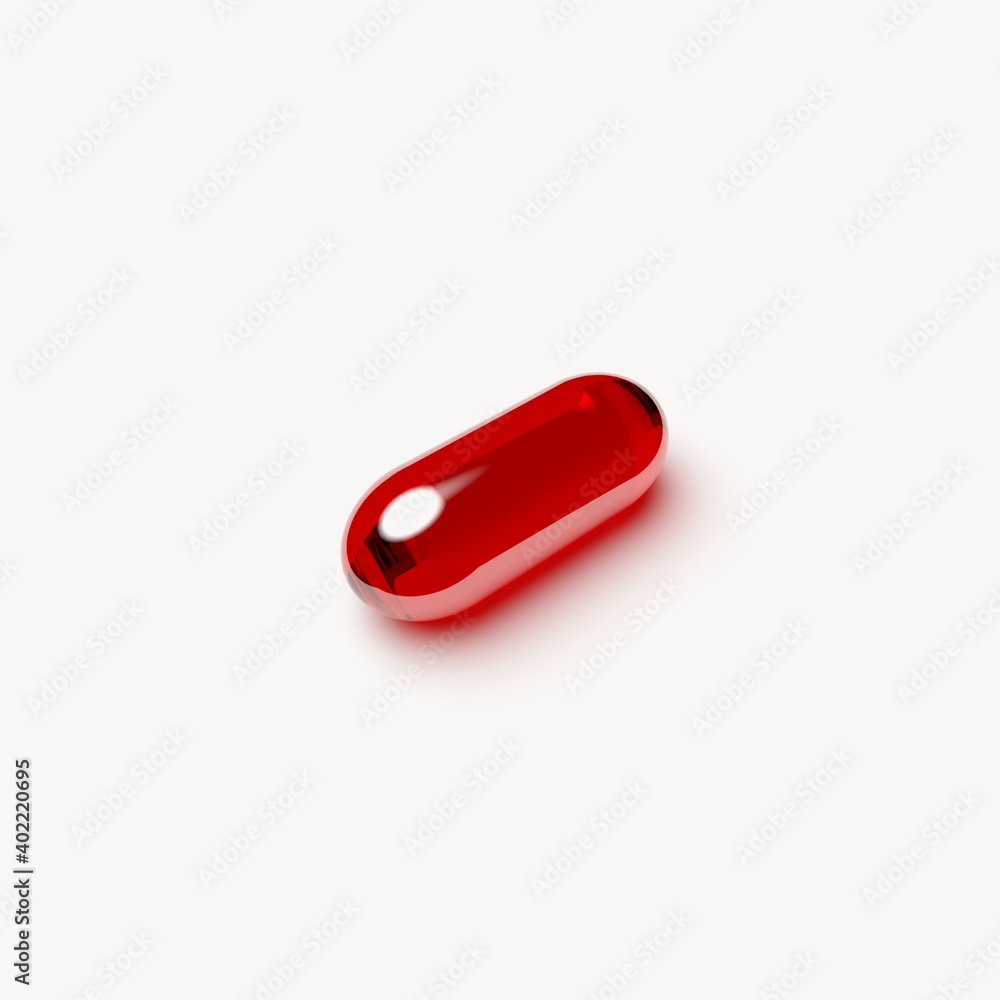 medicine gel capsule isolated on white background. 3d render medicine gel capsule isolated on white background. 3d render
