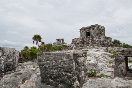 Maya temple ruins in Tulum, Mexico.