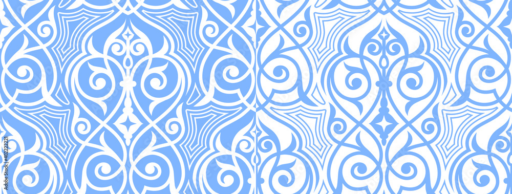 Damask seamless ornament. Traditional vector pattern. Elegant luxury texture for wallpapers, textile, backgrounds and page fill.
