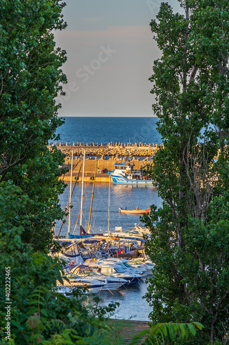 Tomis touristic port at the Black Sea, Constanta, Romania photo