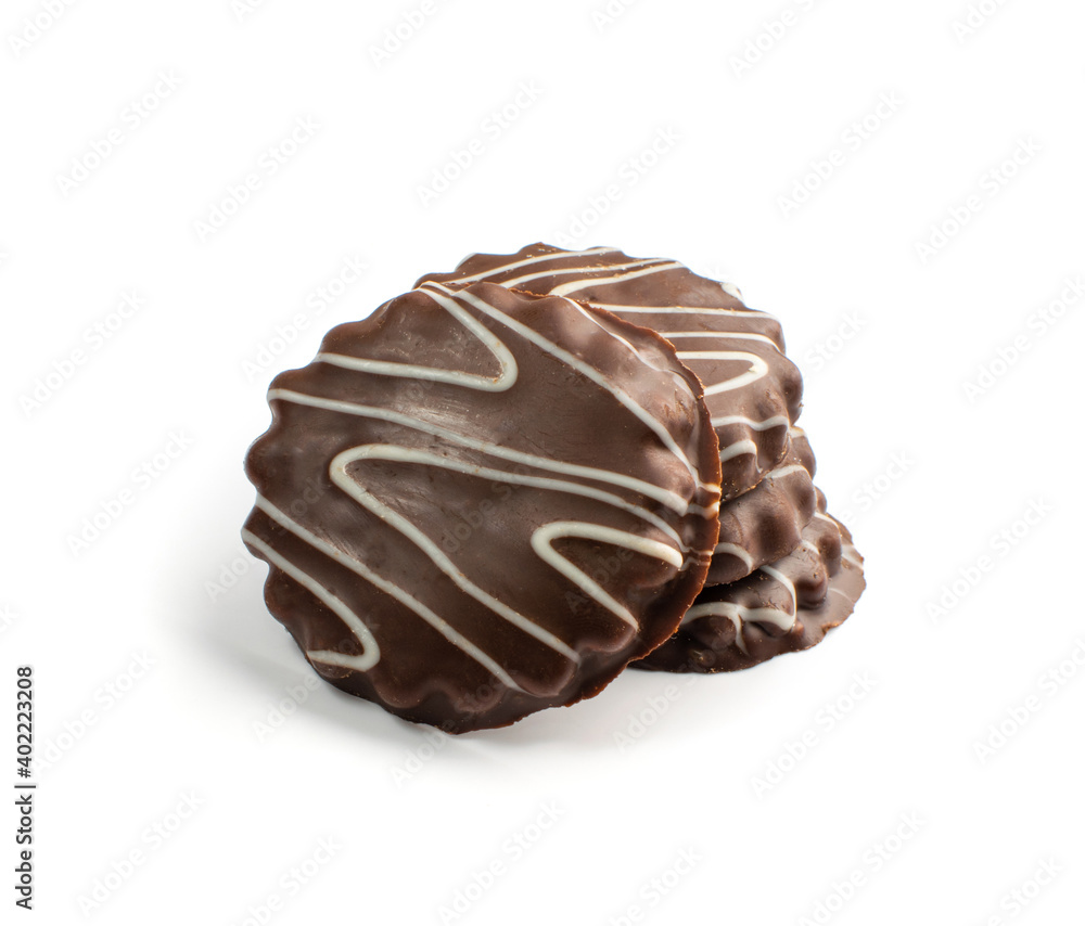 Shortbread Biscuit Coated in Milk and Dark Chocolate Shortbread Biscuit Coated in Milk and Dark Chocolate