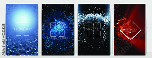 Abstract technology concept background ready for poster or presentation, vector 3D illustration