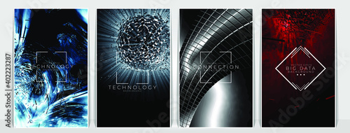 Abstract technology concept background ready for poster or presentation, vector 3D illustration