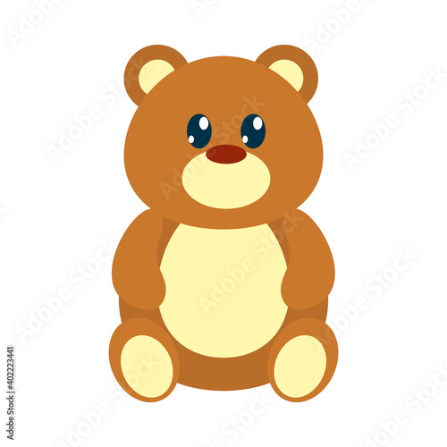 cute teddy bear icon, colorful design