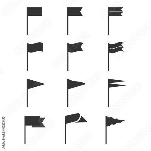 Flag Icon Set. Vector illustration.