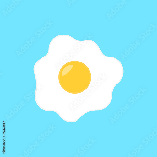 Fried chicken egg. Vector illustration.