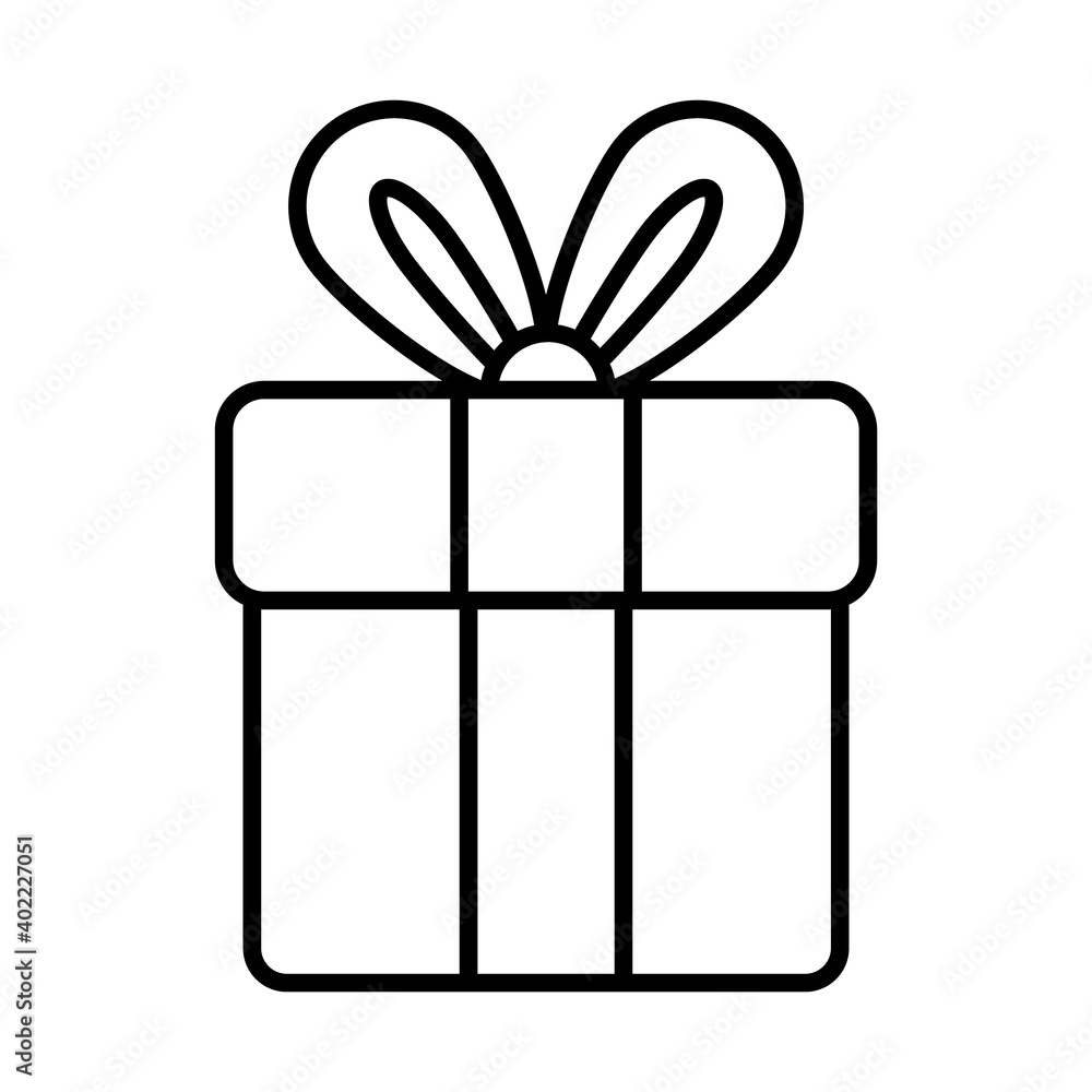 gift box icon, line style gift box icon, line style