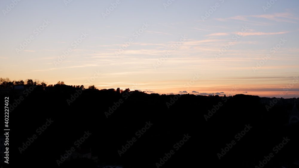 Dark Concrete Runway Street Floor with Night Sky Horizon Dark Concrete Runway Street Floor with Night Sky Horizon