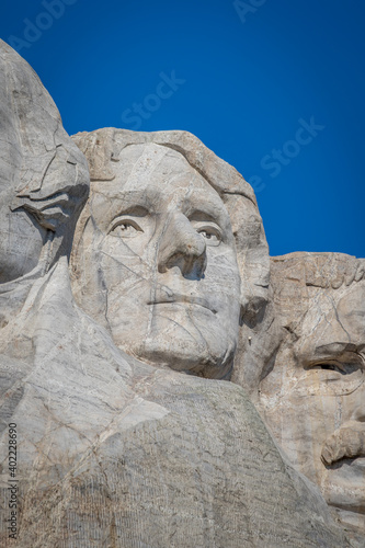 The Bust of Thomas Jefferson at Mount Rushmore National Monument