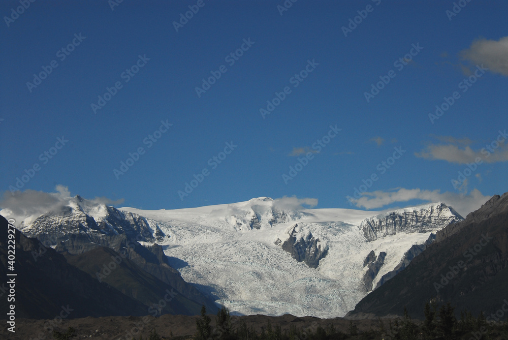 Alaska- Wrangell National Park- Panorama of the Kennicott Glacier