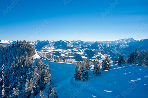 Winter an der Rossfeld Panoramastraße, Berchtesgaden, Deutschland