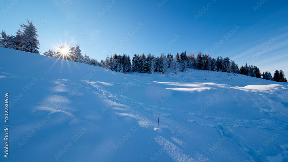 Winter an der Rossfeld Panoramastraße, Berchtesgaden, Deutschland Winter an der Rossfeld Panoramastraße, Berchtesgaden, Deutschland