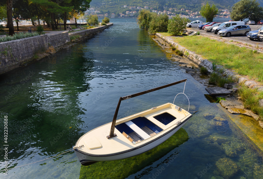 River at the northern wall of the Old Town. Kotor. Montenegro